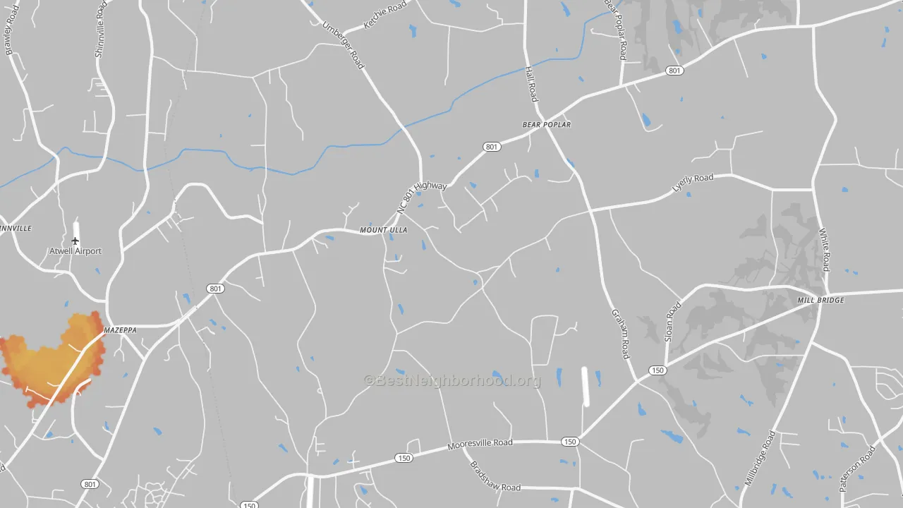 Bike Grade map of 28125, NC