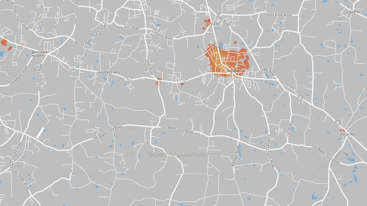 Bike Grade map of 28138, NC
