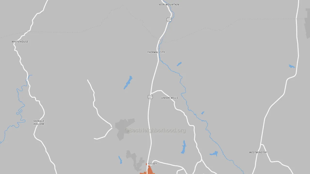 Bike Grade map of 28167, NC