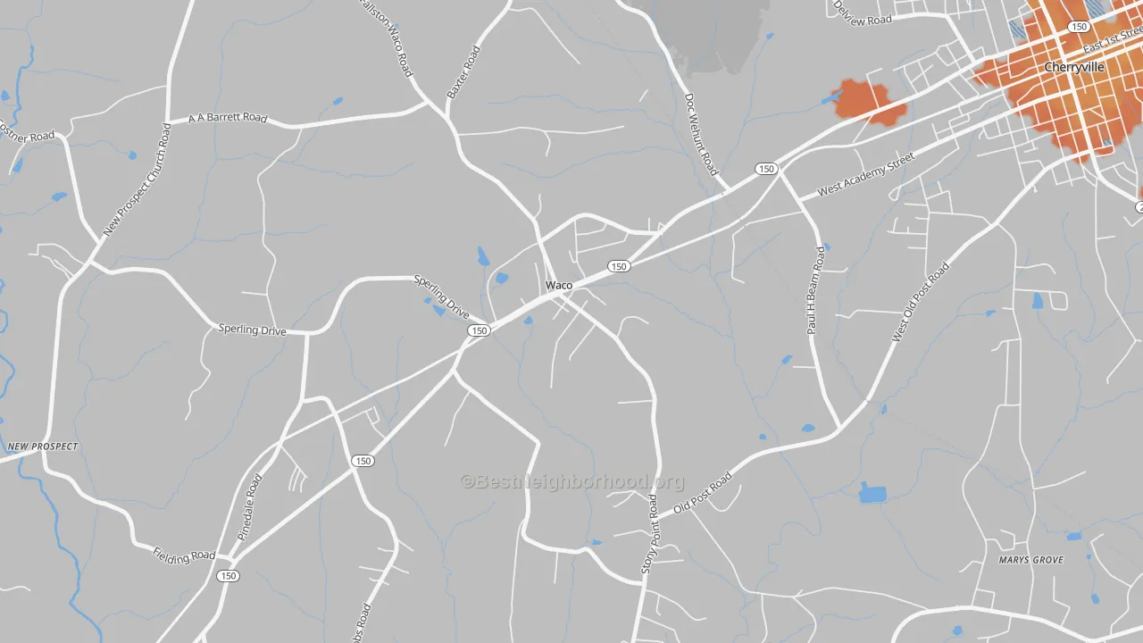 Bike Grade map of 28169, NC