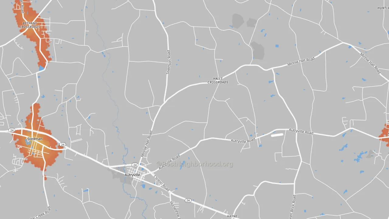 Bike Grade map of 28318, NC