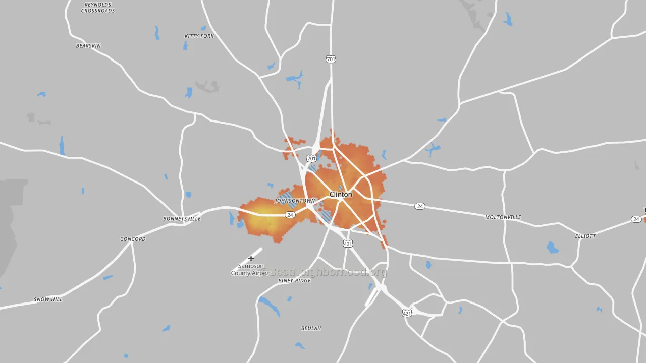 Bike Grade map of 28328, NC