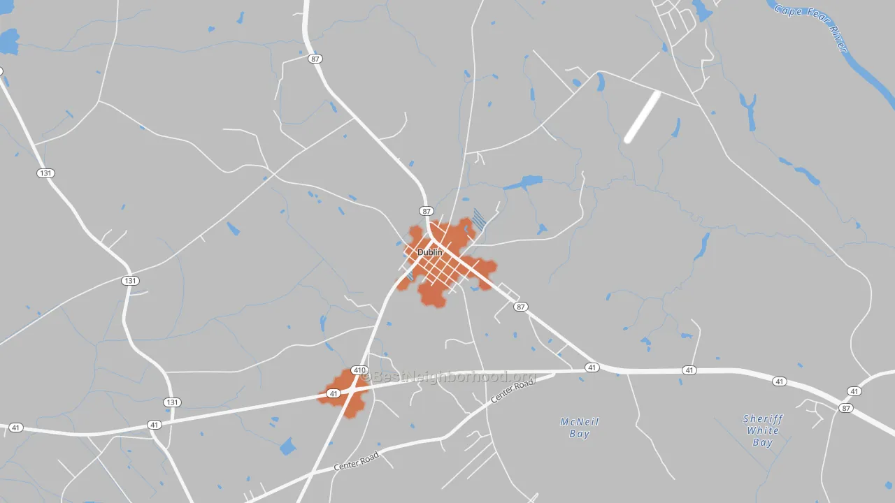 Bike Grade map of 28332, NC
