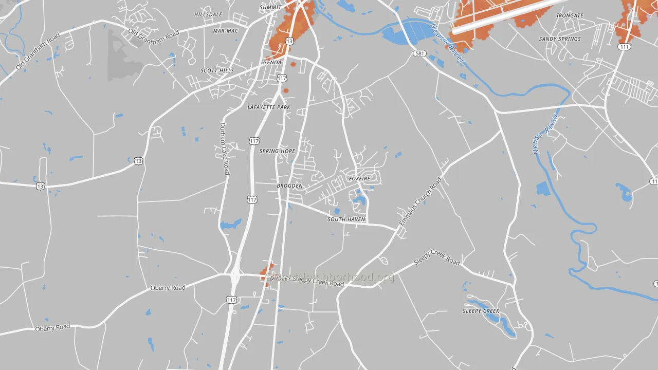 Bike Grade map of 28333, NC