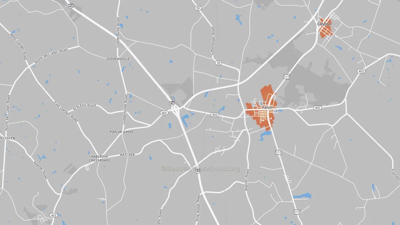 Bike Grade map of 28341, NC