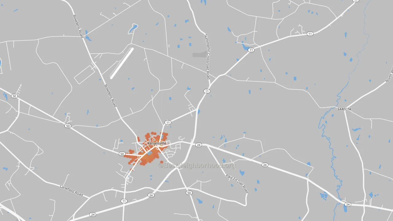 Bike Grade map of 28349, NC
