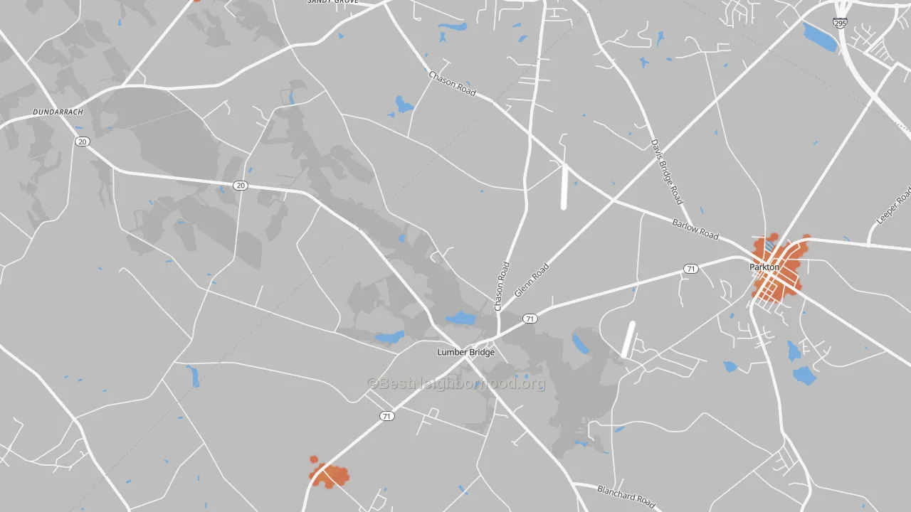 Bike Grade map of 28357, NC