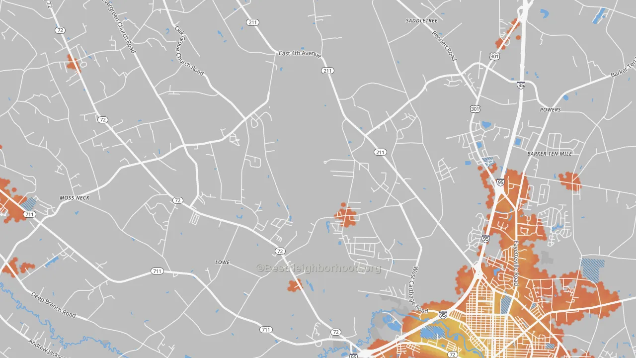 Bike Grade map of 28360, NC