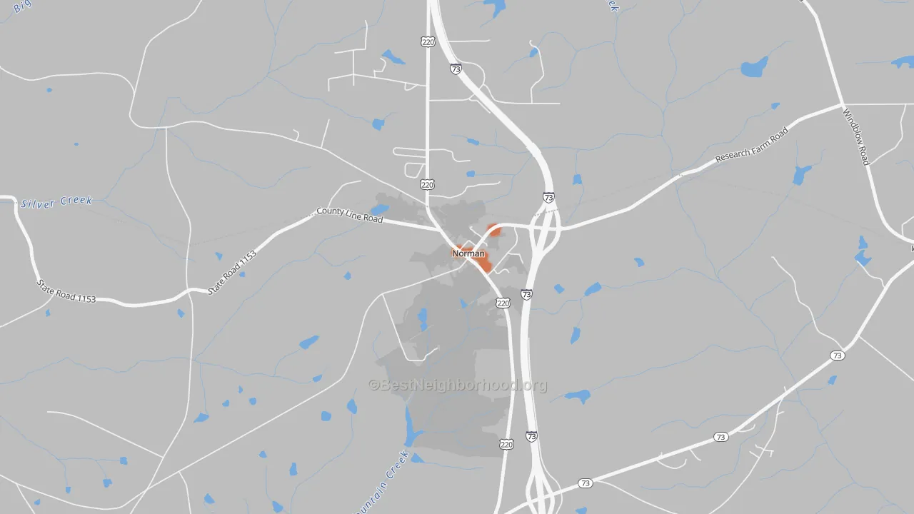 Bike Grade map of 28367, NC