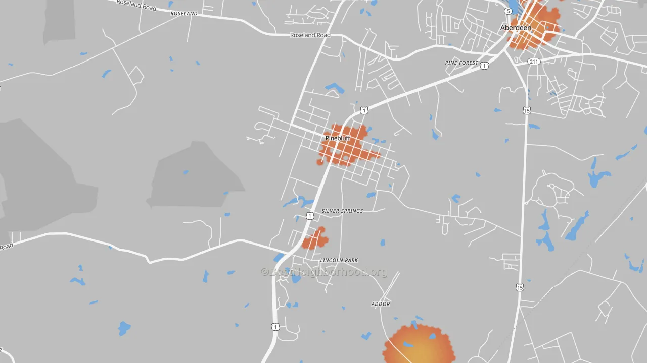 Bike Grade map of 28373, NC