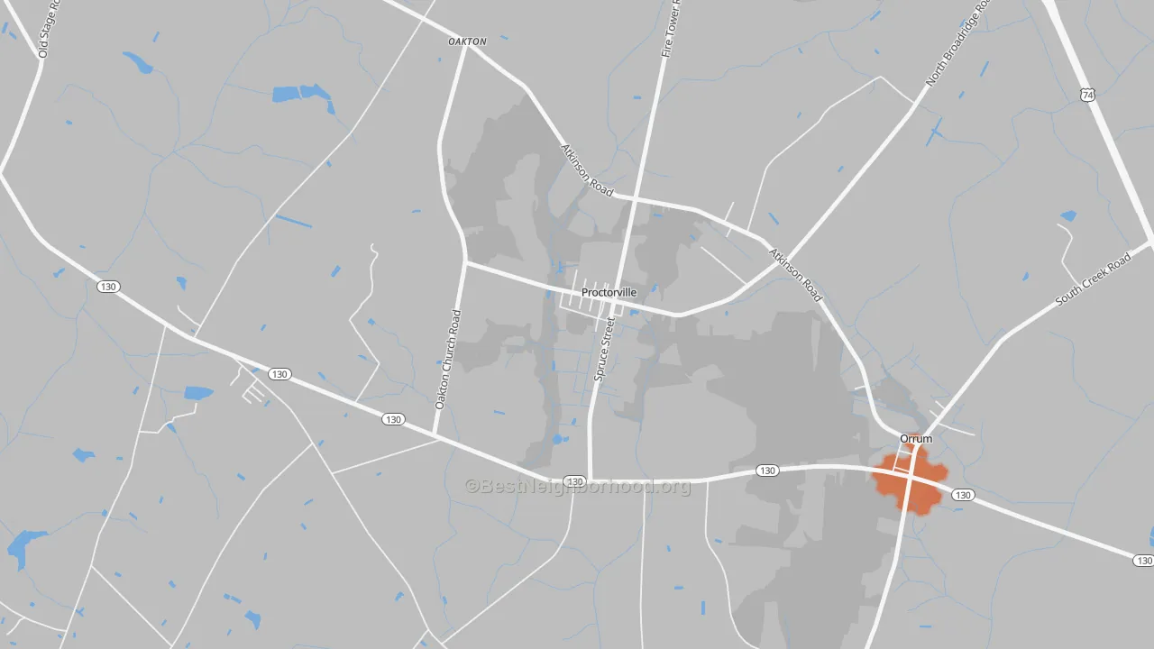Bike Grade map of 28375, NC