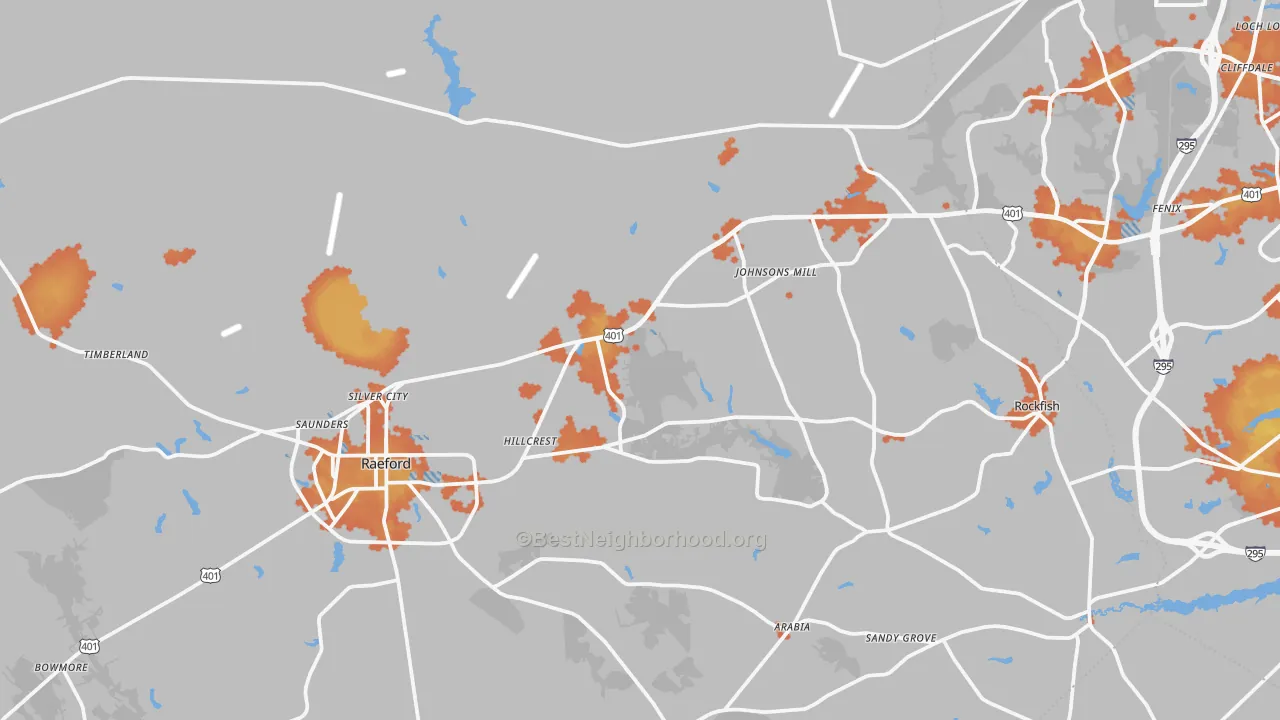 Bike Grade map of 28376, NC
