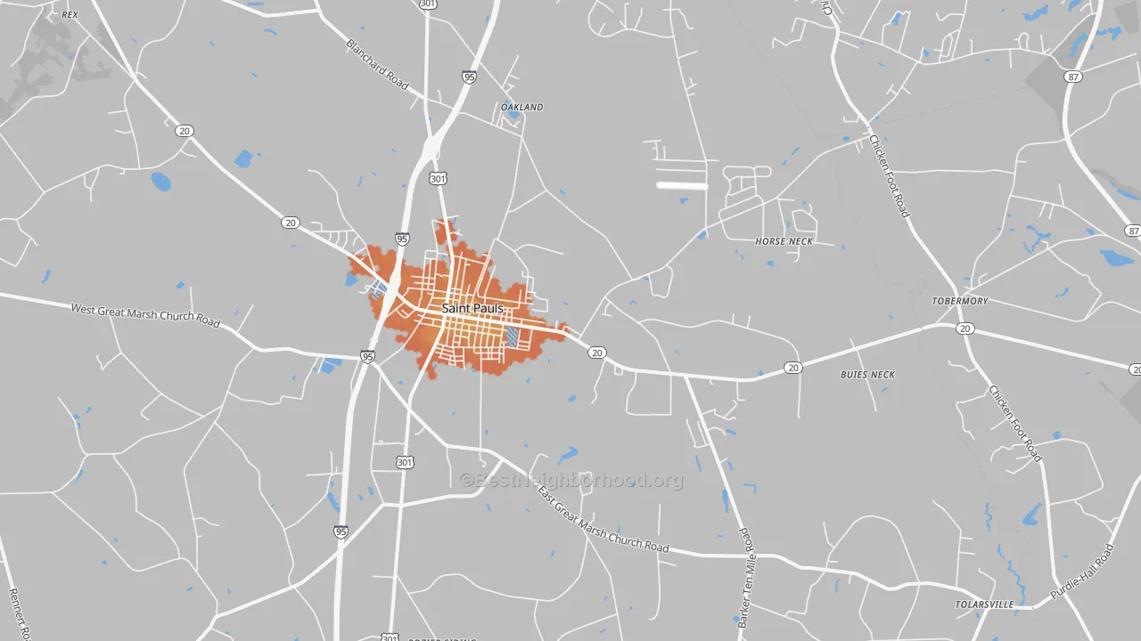Bike Grade map of 28384, NC