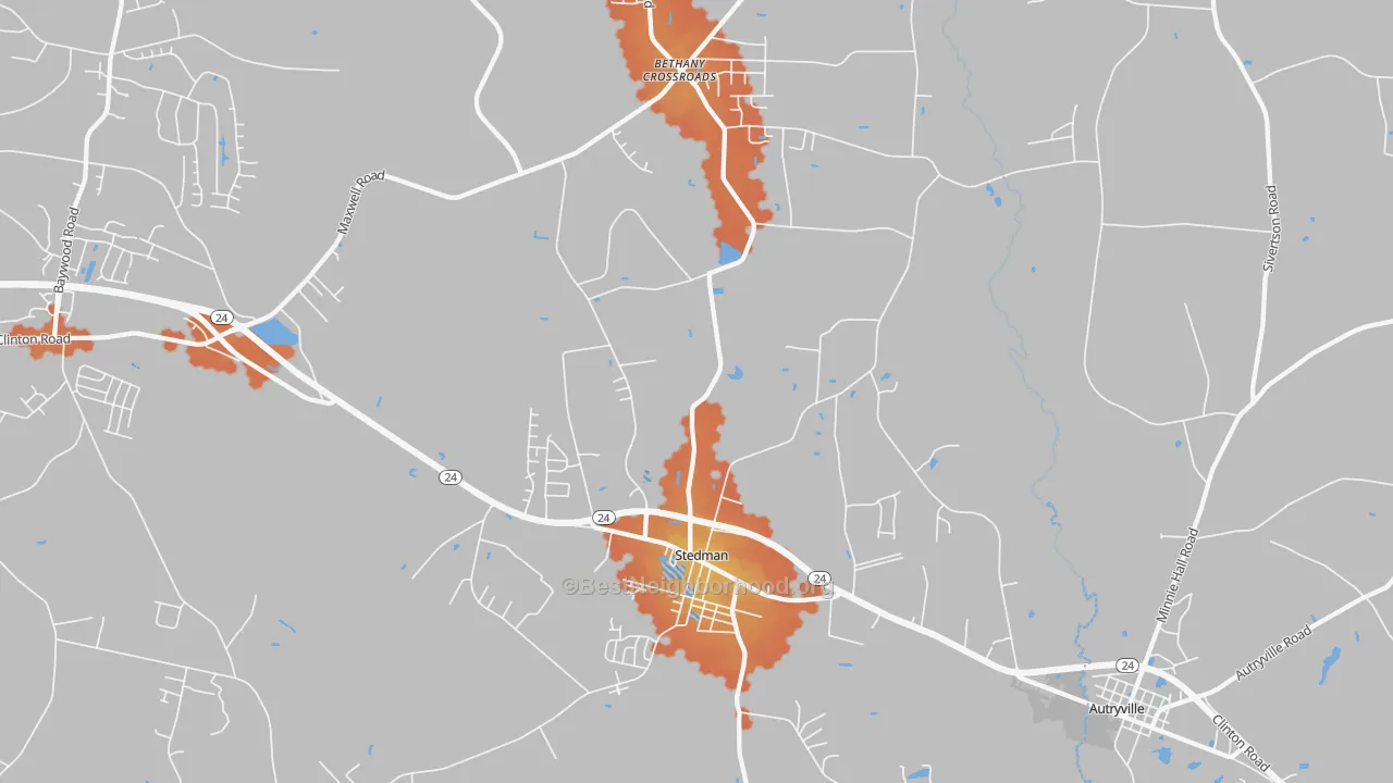Bike Grade map of 28391, NC