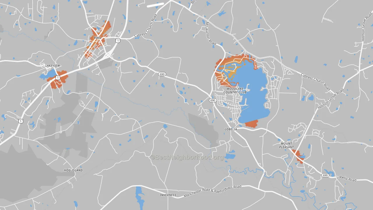 Bike Grade map of 28394, NC