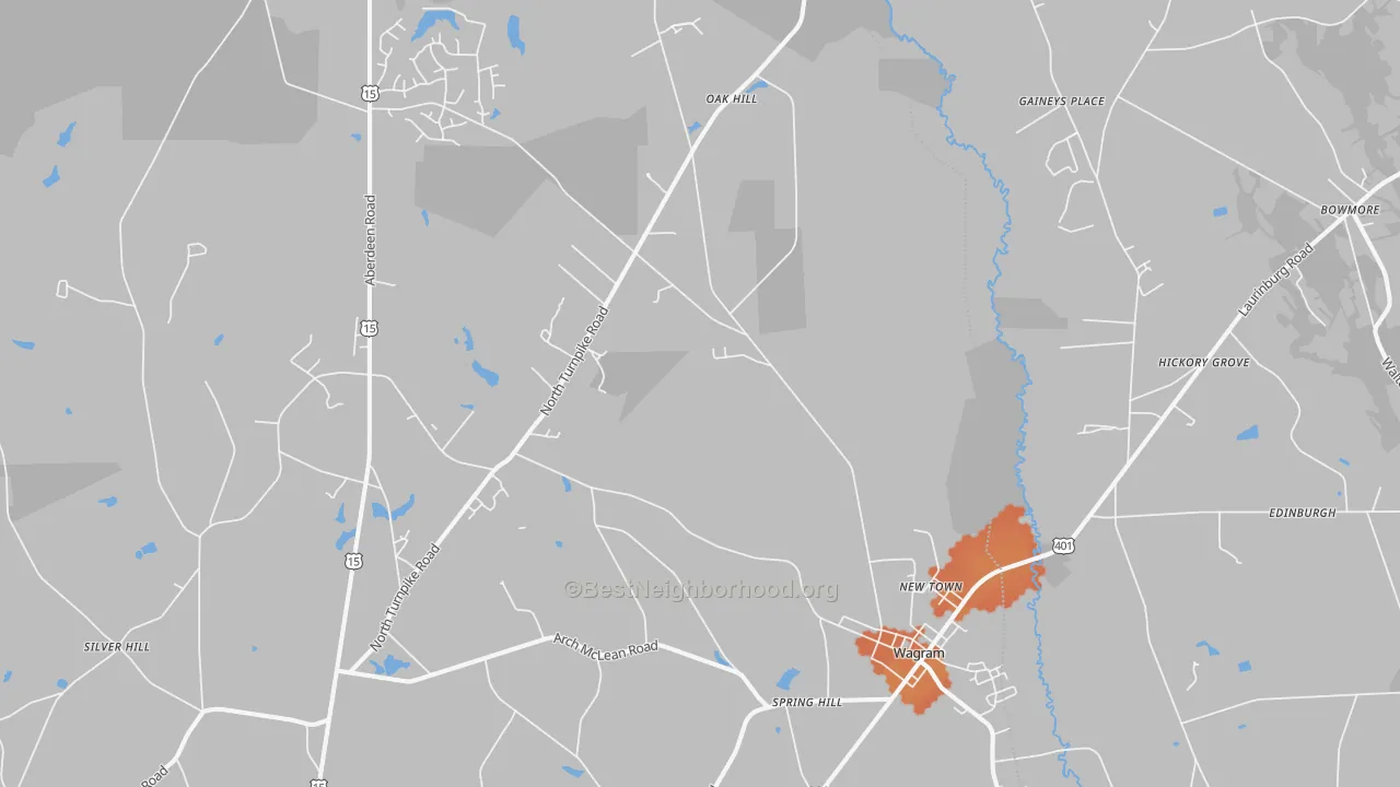 Bike Grade map of 28396, NC