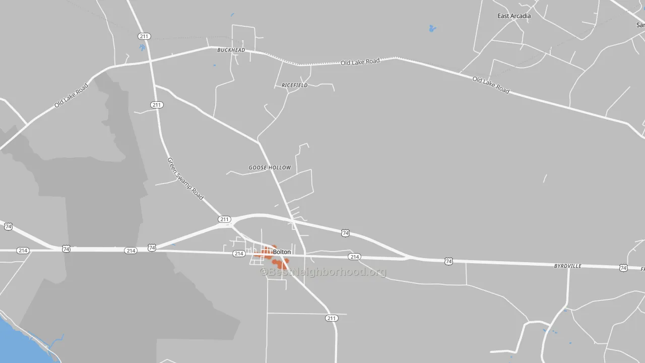 Bike Grade map of 28423, NC