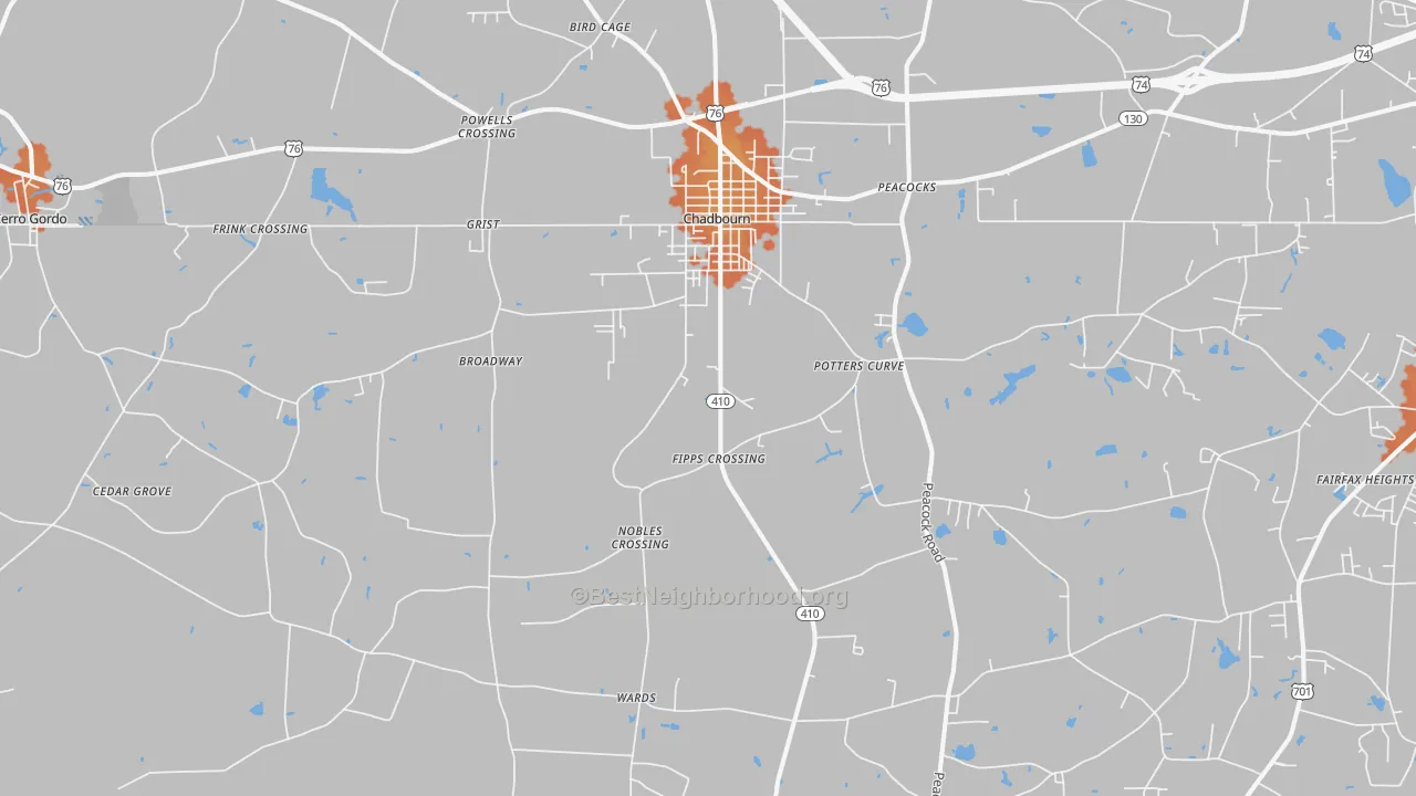 Bike Grade map of 28431, NC