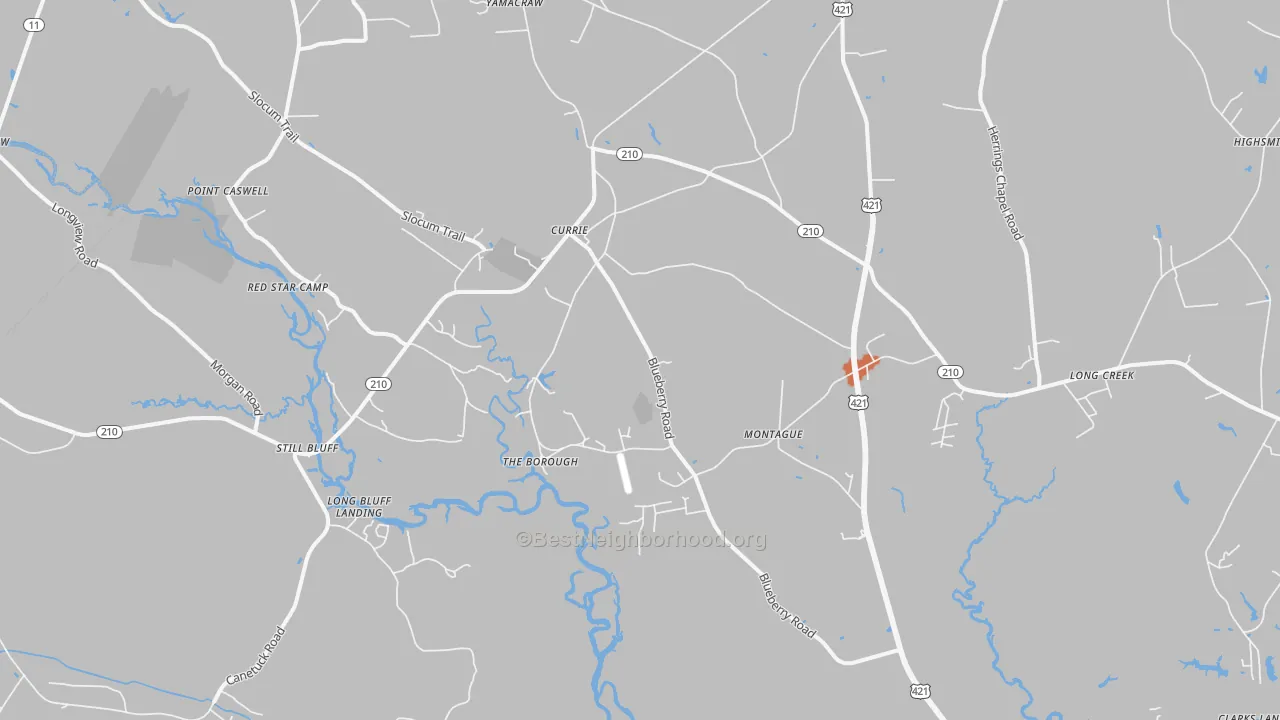 Bike Grade map of 28435, NC