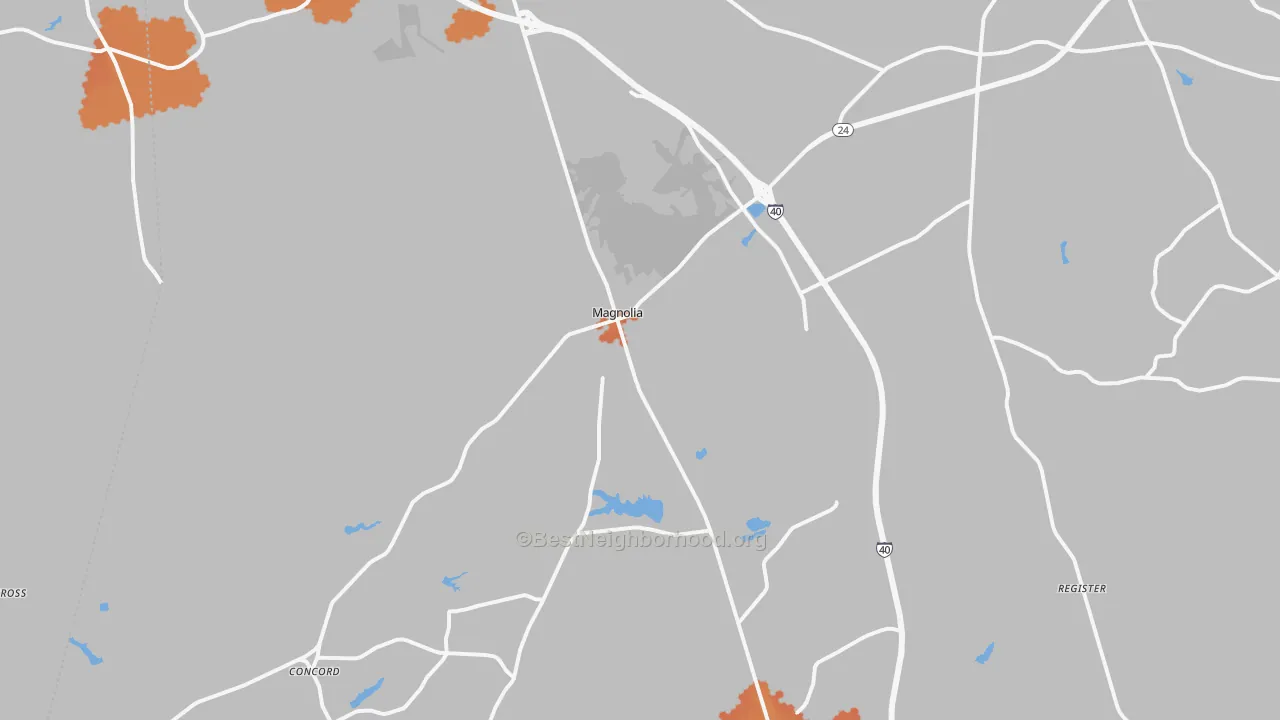 Bike Grade map of 28453, NC