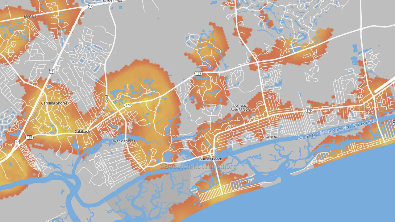 Bike Grade map of 28468, NC