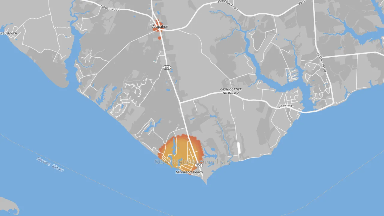 Bike Grade map of 28510, NC