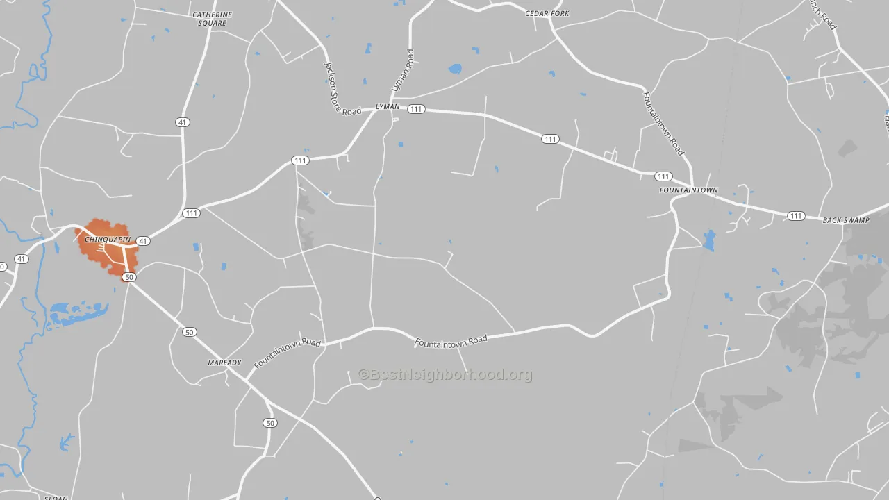 Bike Grade map of 28521, NC