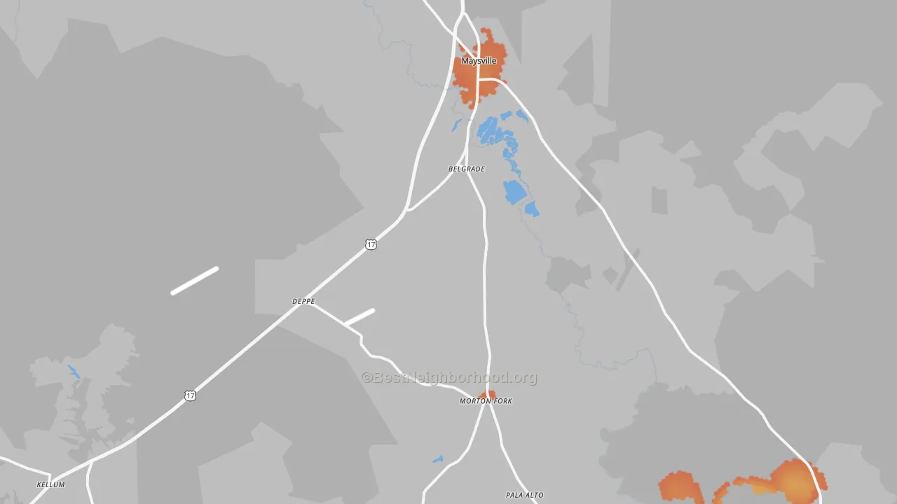 Bike Grade map of 28555, NC