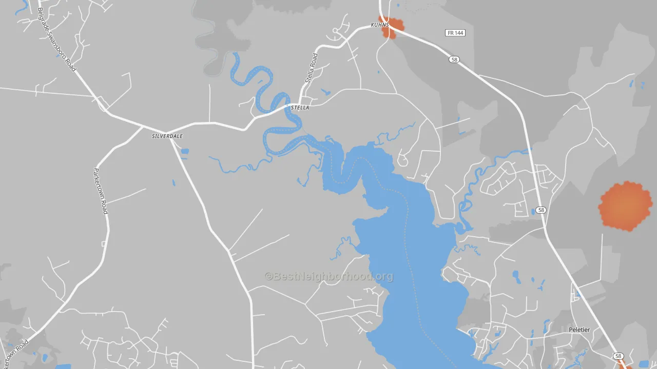 Bike Grade map of 28582, NC