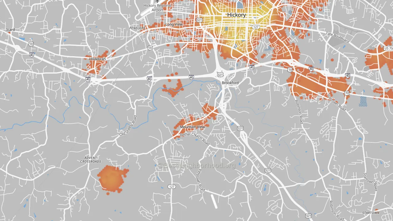 Bike Grade map of 28602, NC
