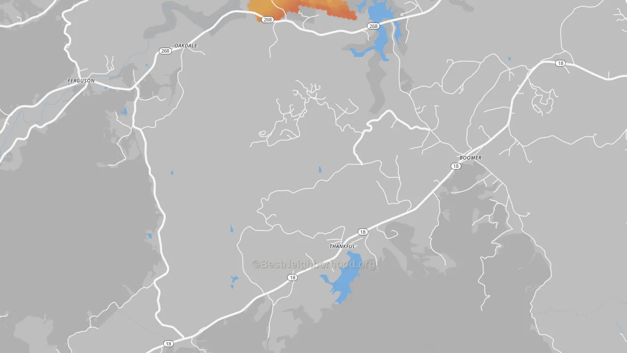Bike Grade map of 28606, NC