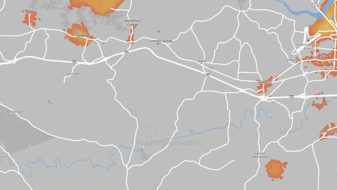 Bike Grade map of 28612, NC