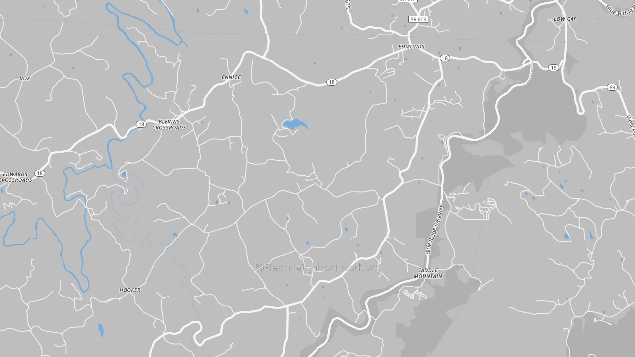 Bike Grade map of 28623, NC