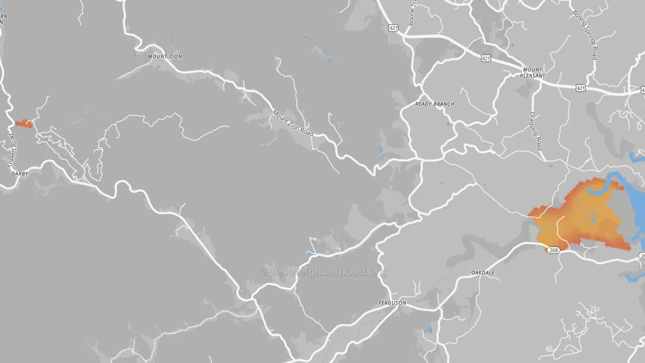 Bike Grade map of 28624, NC