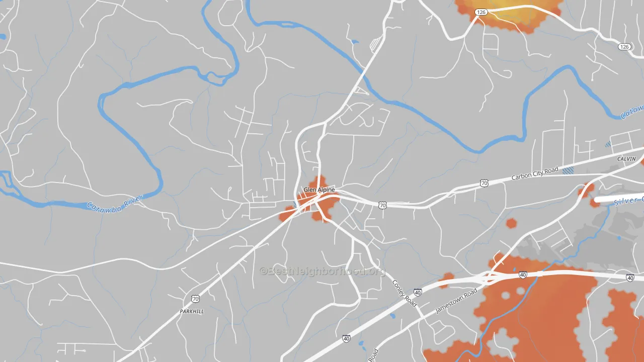 Bike Grade map of 28628, NC
