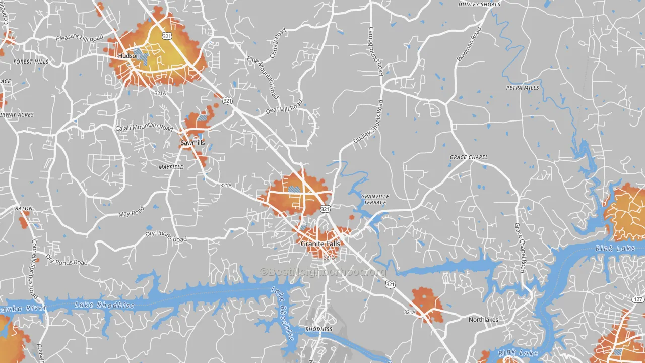 Bike Grade map of 28630, NC