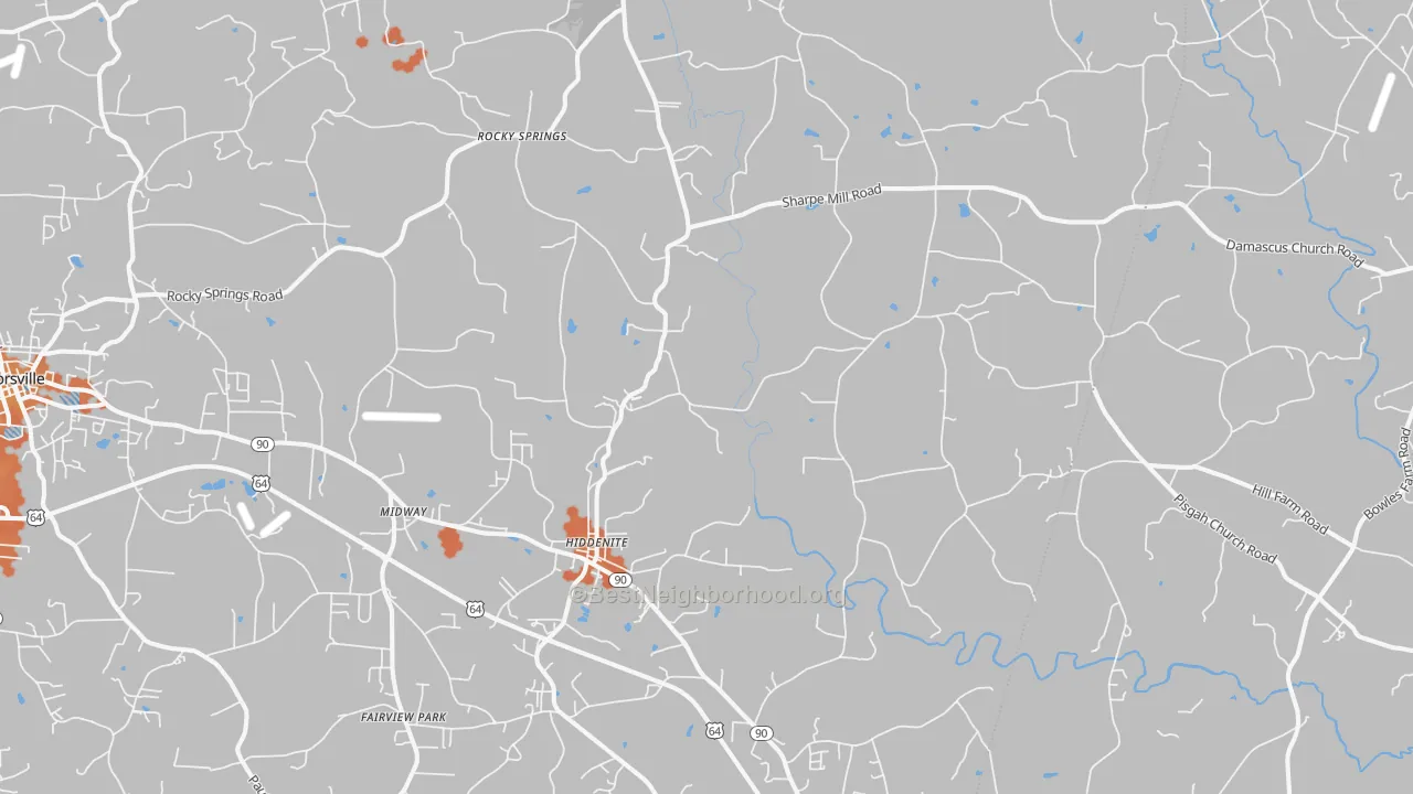 Bike Grade map of 28636, NC