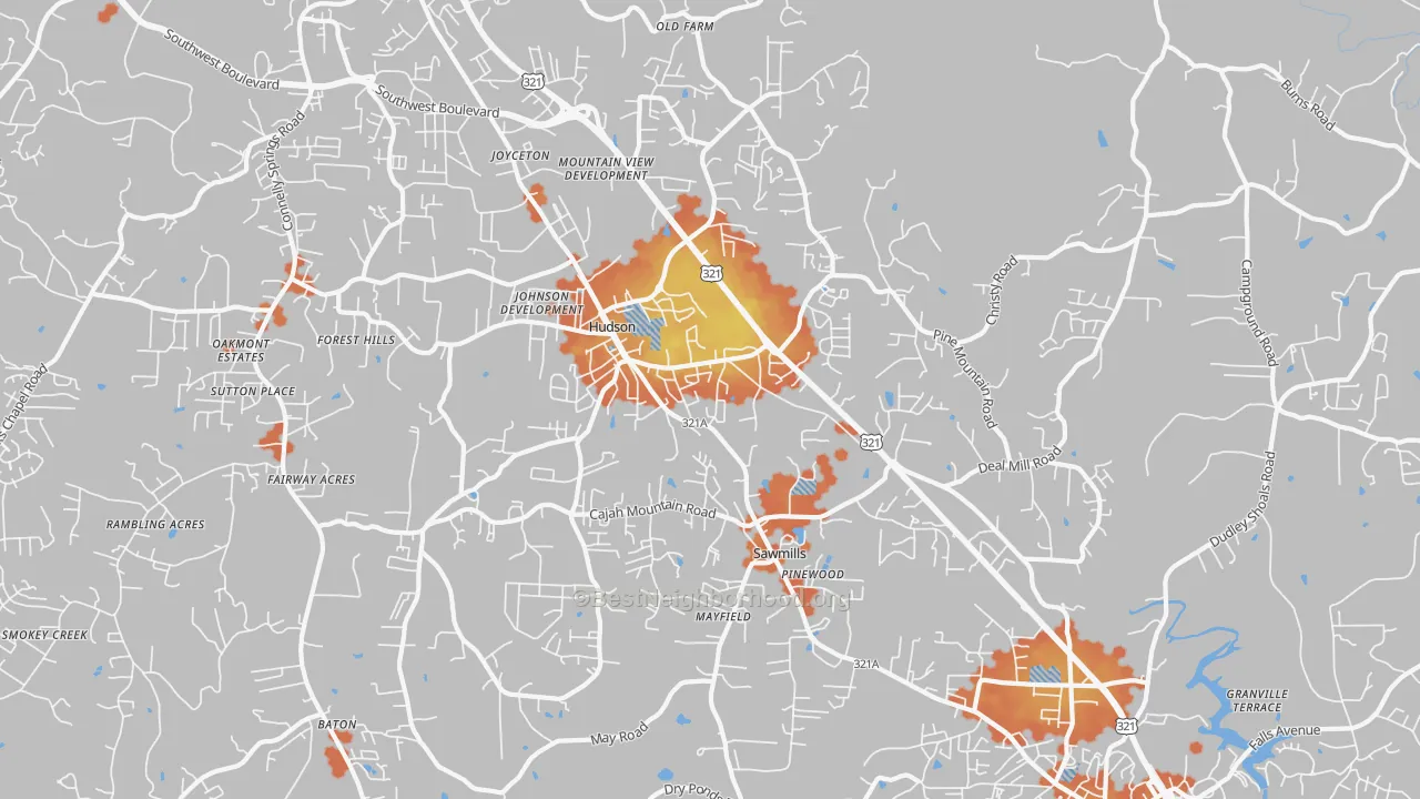 Bike Grade map of 28638, NC