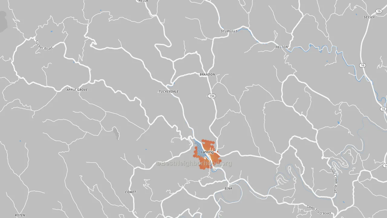 Bike Grade map of 28643, NC