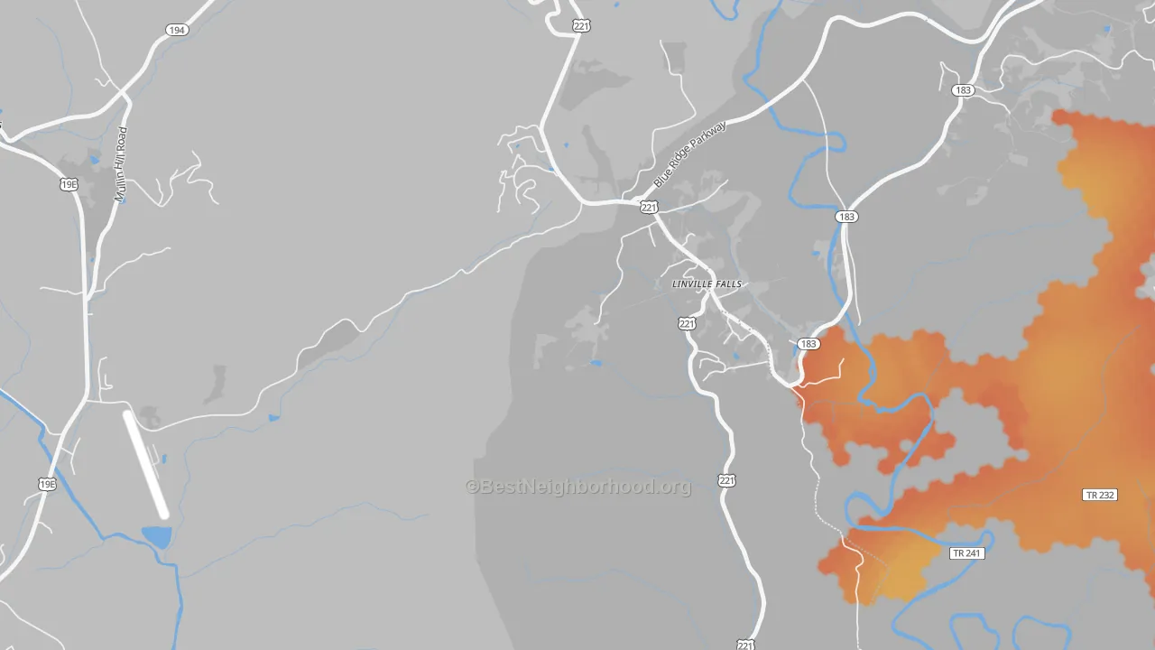 Bike Grade map of 28647, NC