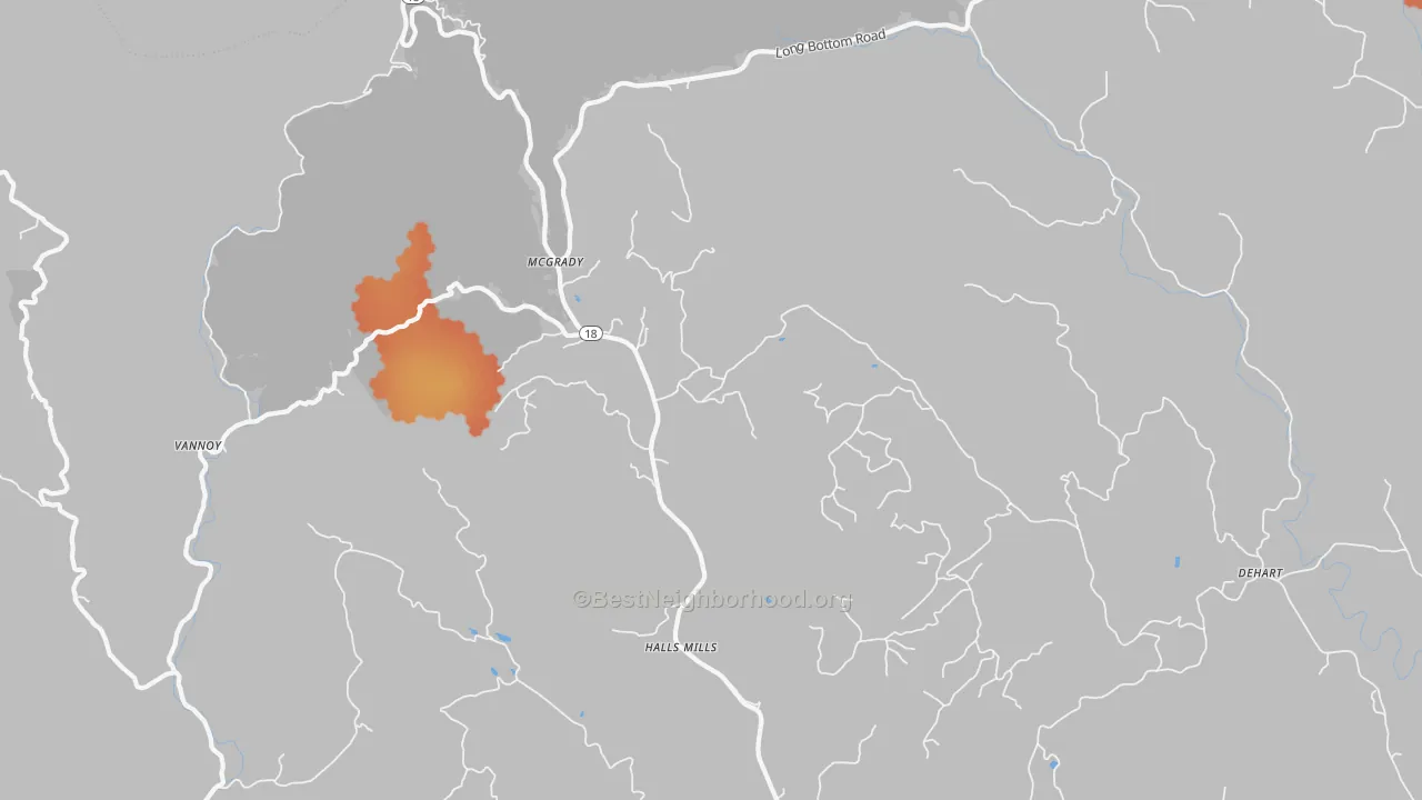 Bike Grade map of 28649, NC