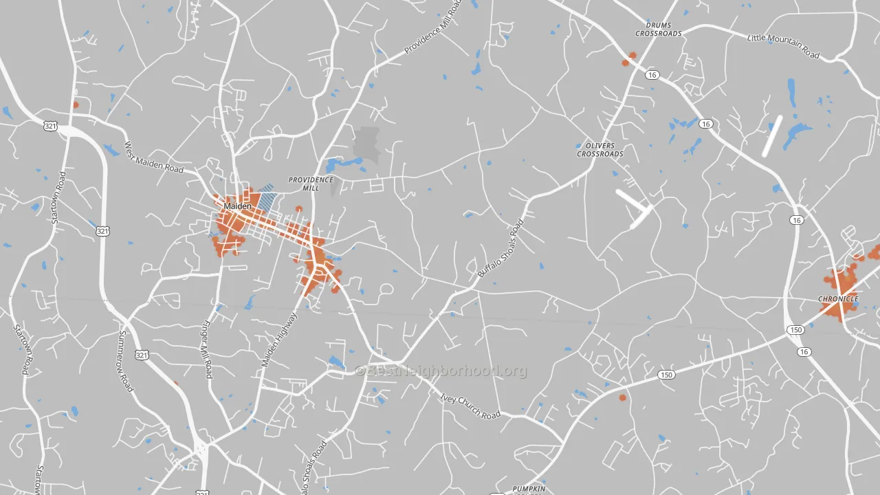 Bike Grade map of 28650, NC