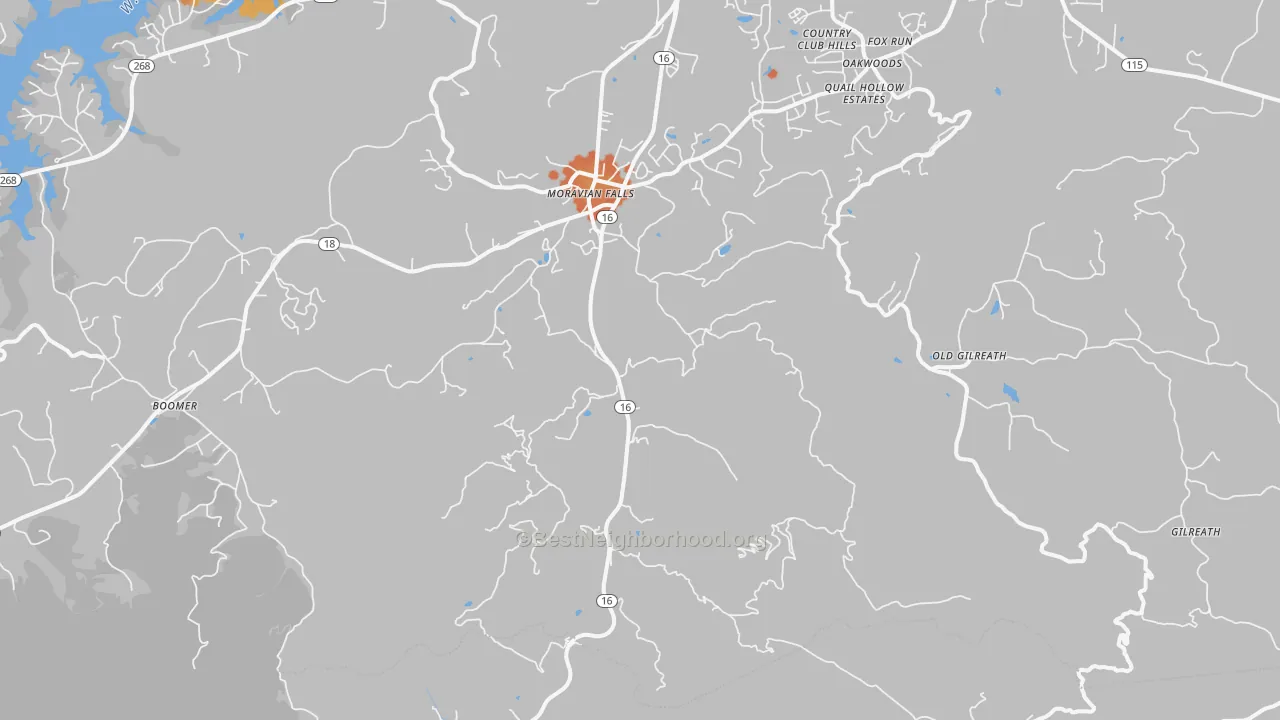 Bike Grade map of 28654, NC