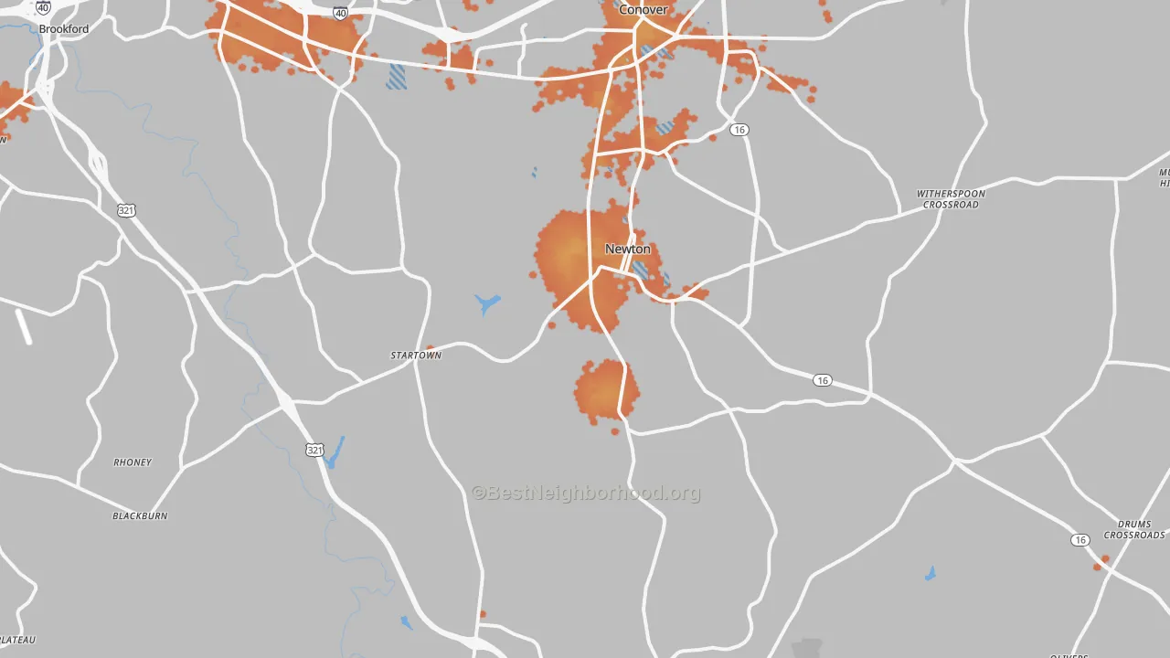 Bike Grade map of 28658, NC