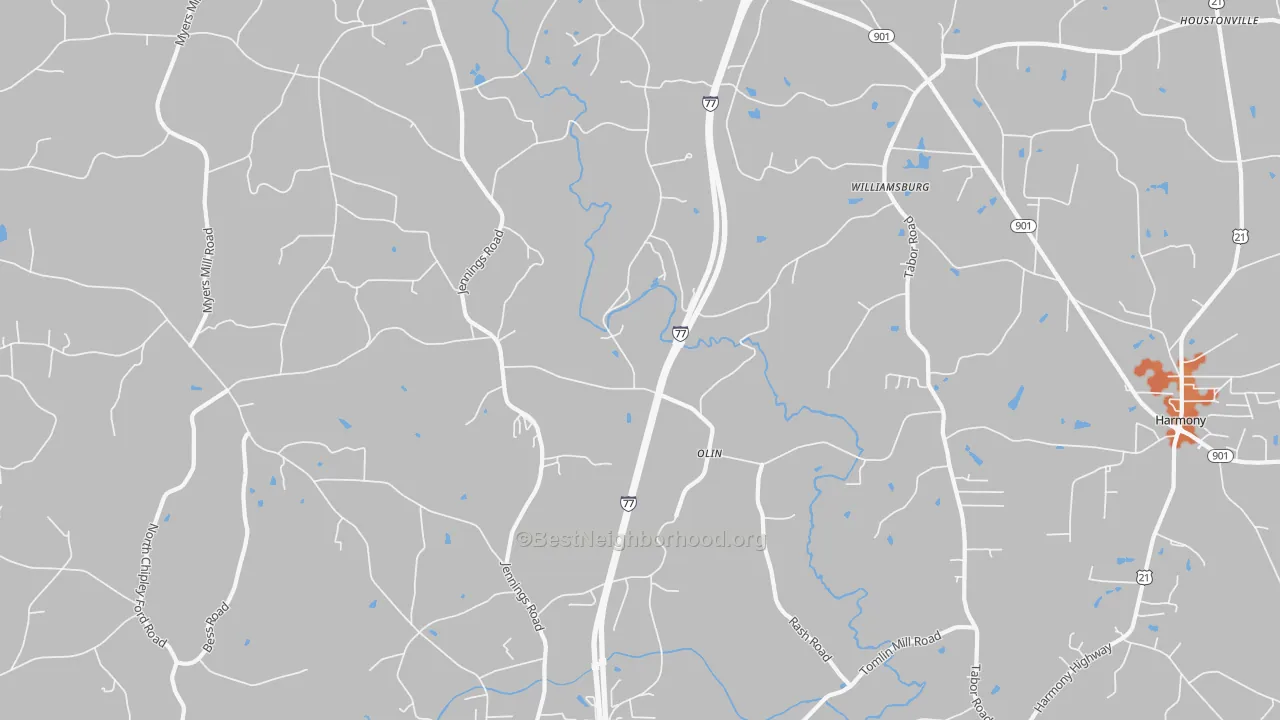 Bike Grade map of 28660, NC