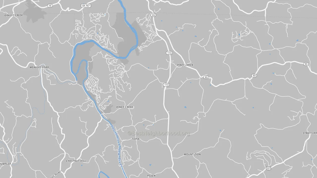 Bike Grade map of 28663, NC
