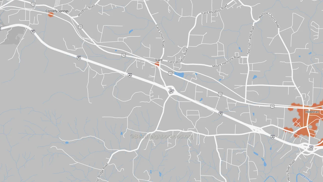 Bike Grade map of 28666, NC