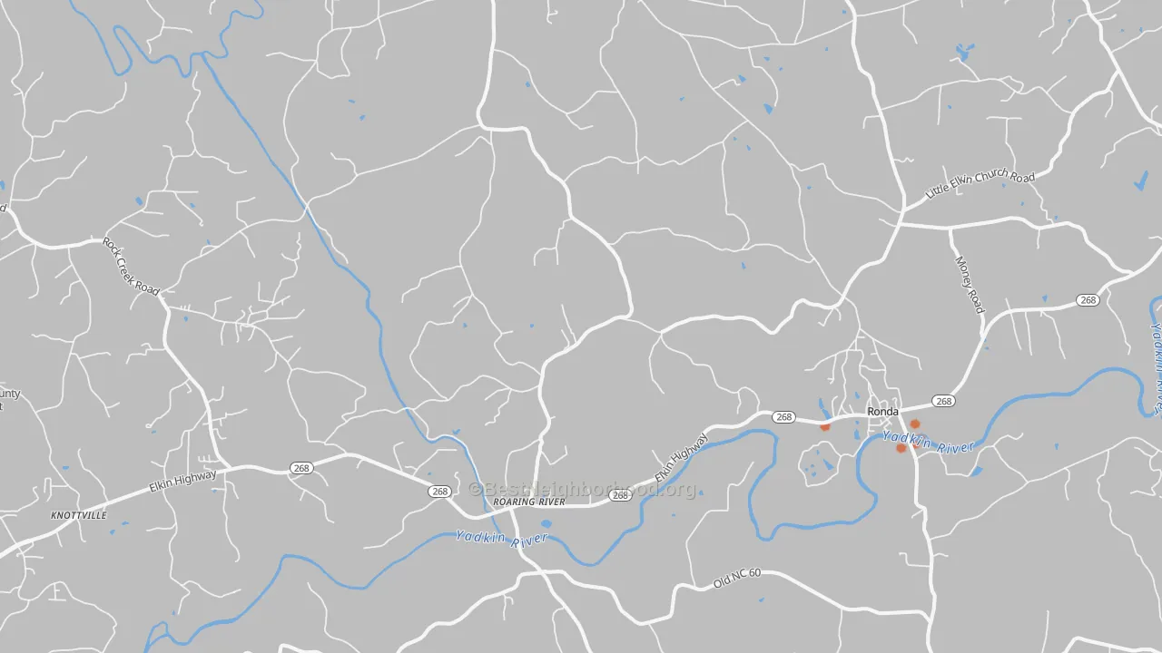 Bike Grade map of 28669, NC