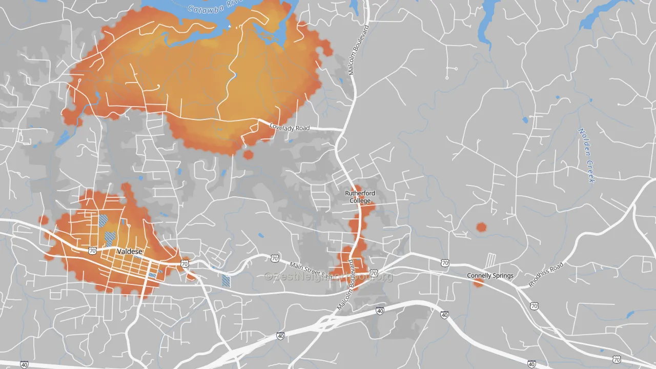 Bike Grade map of 28671, NC