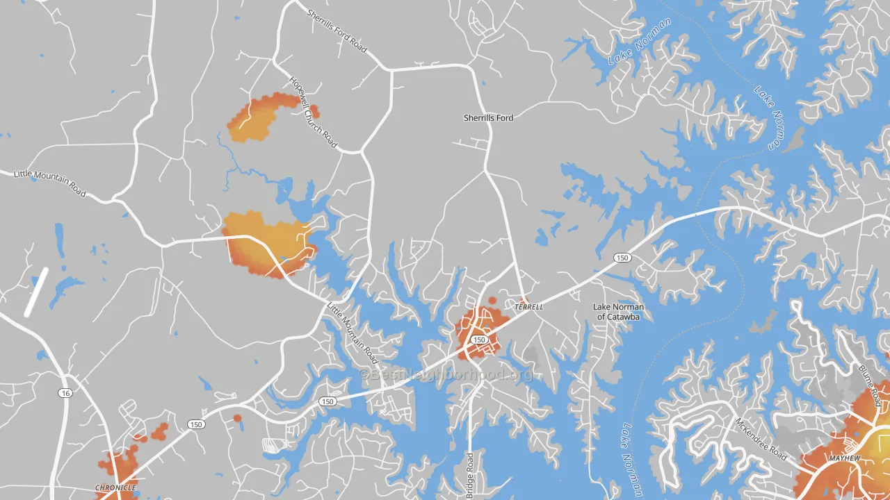 Bike Grade map of 28673, NC